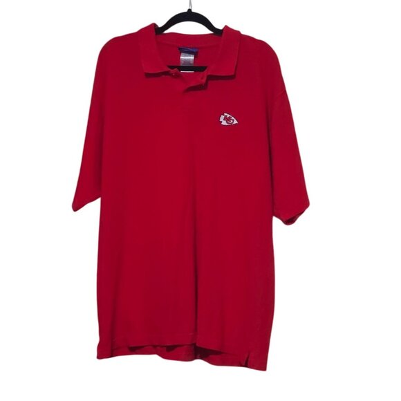 Vintage Reebok Kansas City Chiefs Red Polo Shirt XL 100% Cotton NFL Team Apparel - Picture 6 of 6